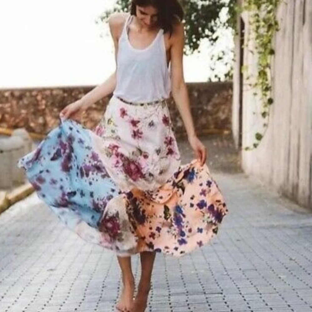 Free People Shakedown Town Maxi Skirt Tea Combo 4